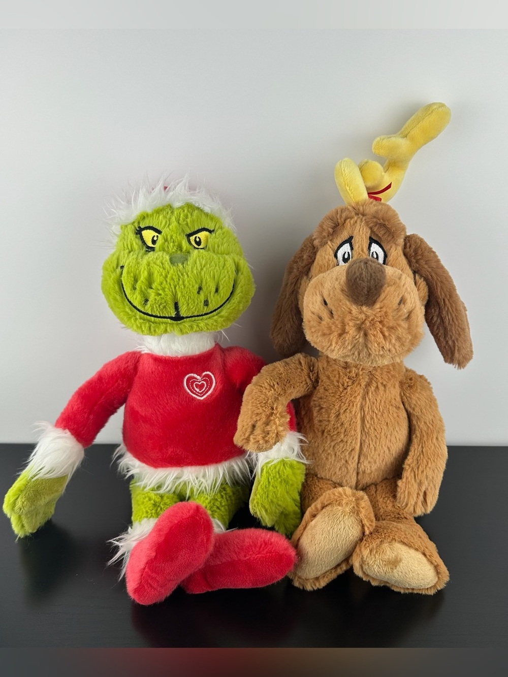 Aurora Dr Seuss Christmas Santa Grinch & Pet Max Reindeer Puppy Dog 14" Plush